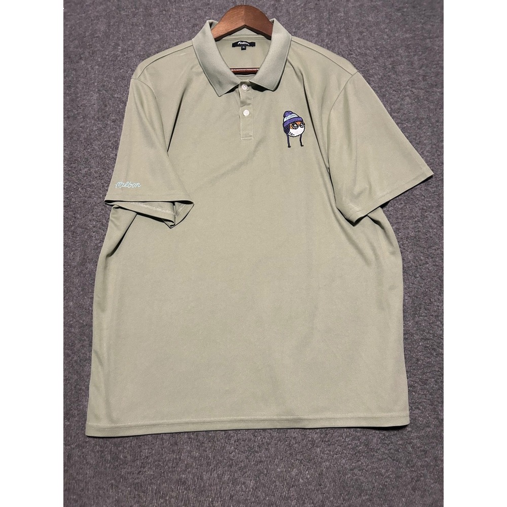 Malbon polo shirt mens green golf performance size XL stretch logo